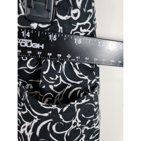 Christopher & Banks women's size 10 capris black & white print zip  pockets - Picture 4 of 8